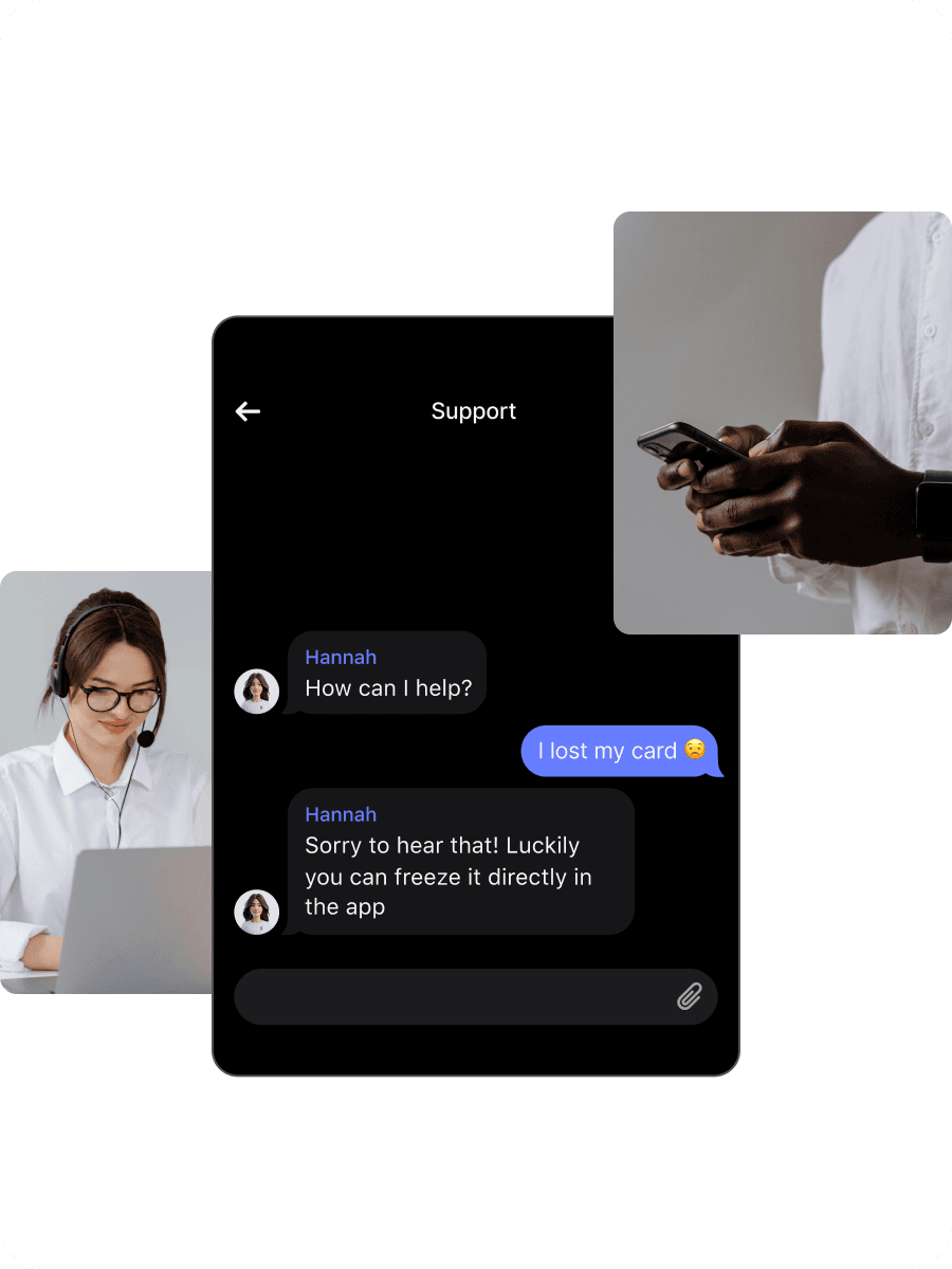 In-app chat support collage